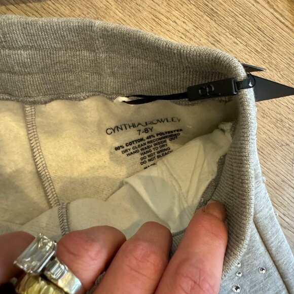 Cynthia Rowley Kid Rhinestone Jogger & Sweatshirt Set Heather Grey 7-8 - Picture 7 of 11